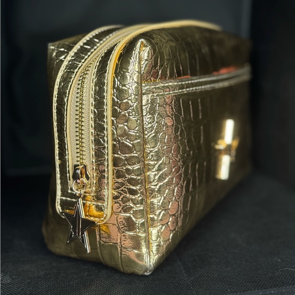 New! Jeffree Star Gold Alligator Makeup Bag NWOT - Picture 3 of 4
